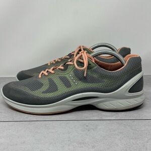 Ecco Gray & Green Sneakers Biom Fjuel Cushioned Support Women’s Size 11